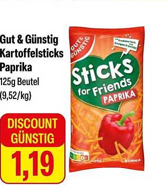 Gut & Günstig Kartoffelsticks Paprika