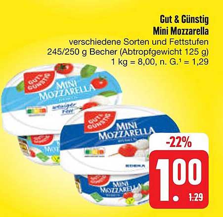 Gut & Günstig Mini Mozzarella