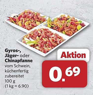 Gyros-, Jäger- oder Chinapfanne vom Schwein, küchenfertig zubereitet