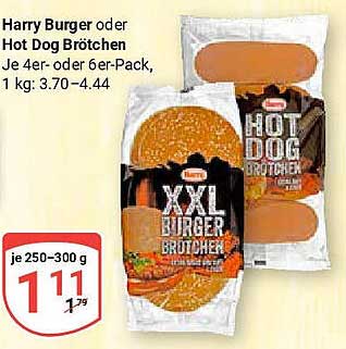 Harry Burger oder Hot Dog Brötchen