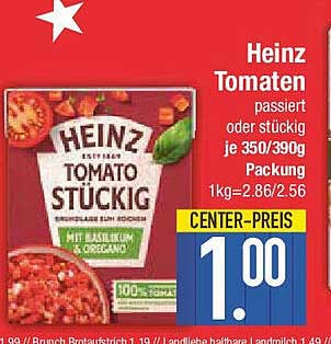 Heinz Tomaten passieret oder Stückig