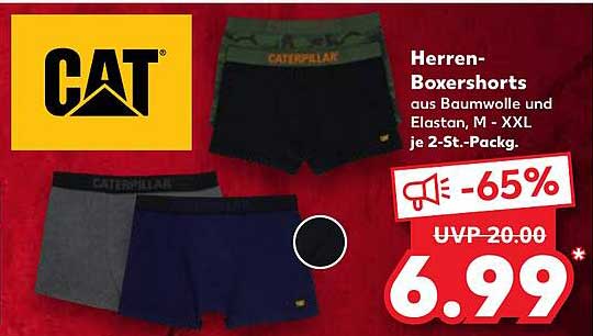 Herren-Boxershorts aus Baumwolle und Elasthan, M - XXL je 2-St.-Pack.