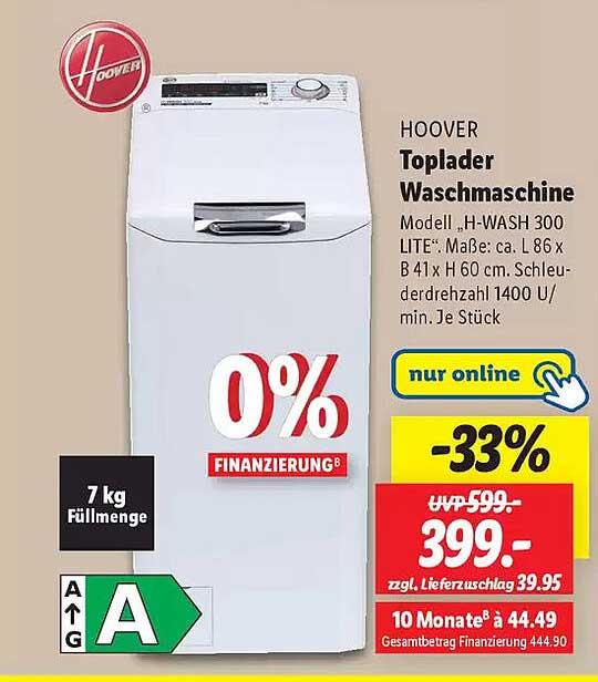 HOOVER Toplader Waschmaschine