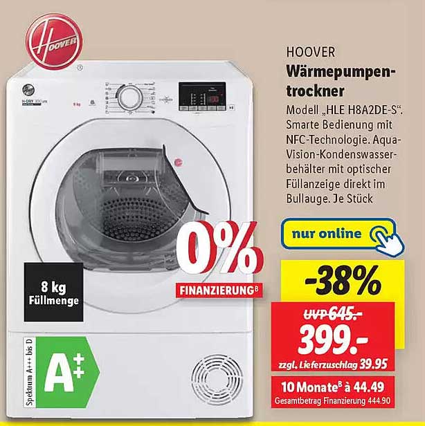 HOOVER Wärmepumpentrockner