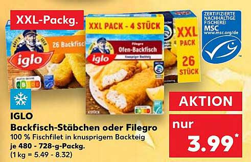 IGLO Backfisch-Stäbchen oder Filegro