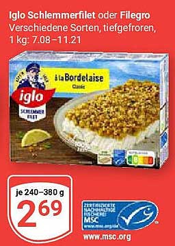 Iglo Schlemmerfilet oder Filegro