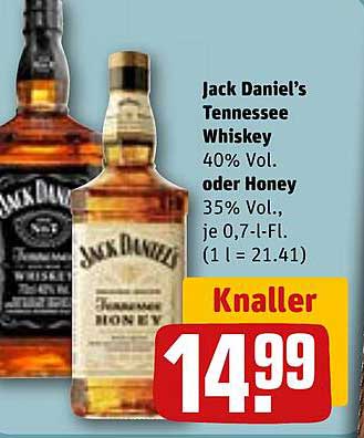 Jack Daniel's Tennessee Whiskey oder Honey