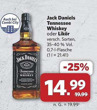 Jack Daniels Tennessee Whiskey oder Likör