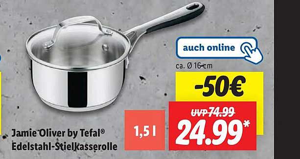 Jamie Oliver by Tefal® Edelstahl-Stielkasserolle