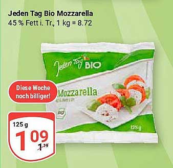 Jeden Tag Bio Mozzarella