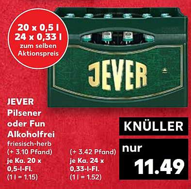 JEVER Pilsener oder Fun Alkoholfrei