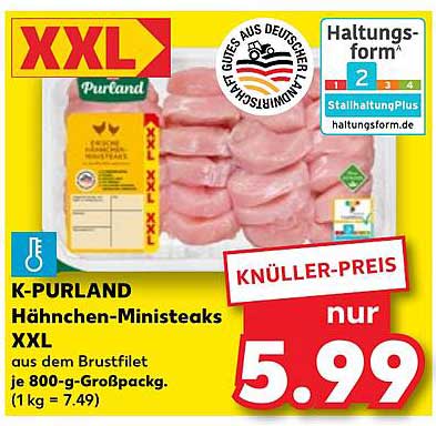 K-PURLAND Hähnchen-Ministeaks XXL