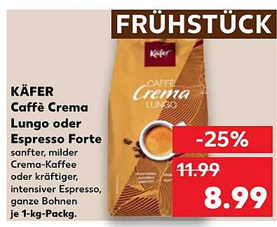 KÄFER Caffè Crema Lungo oder Espresso Forte