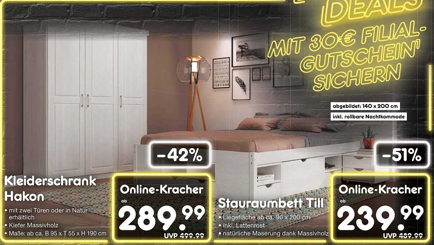 Kleiderschrank Hakon  
Staurangentbett Till