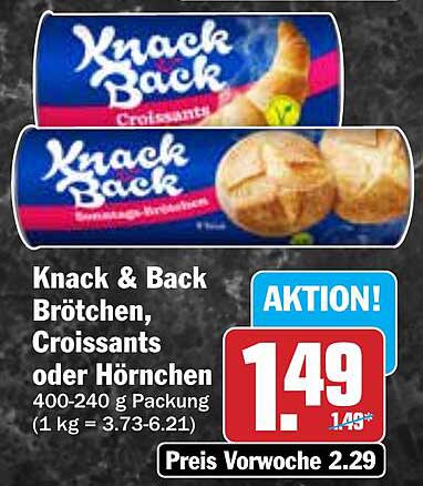 Knack & Back Brötchen, Croissants oder Hörnchen