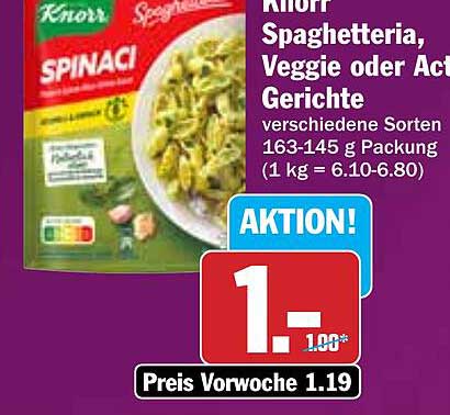 Knorr Spaghetti, Veggie oder Akt-Gerichte