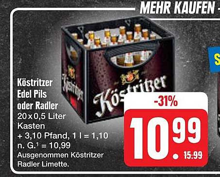 Köstritzer Edel Pils oder Radler