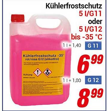 Kühlerfrostschutz -35° rot/rosa G12