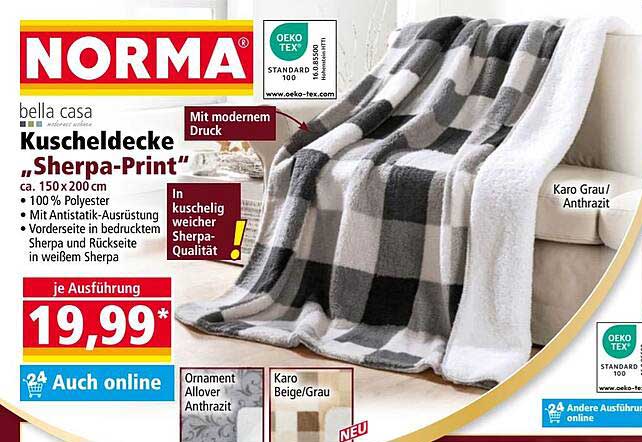 Kuscheldecke „Sherpa-Print“