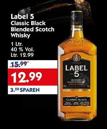 Label 5 Classic Black Blended Scotch Whisky