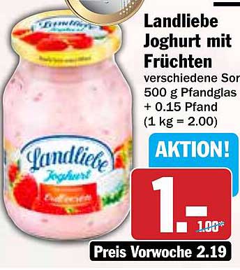 Landliebe Joghurt mit Früchten