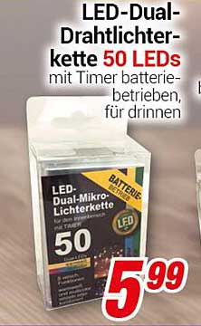 LED-Dual-Drahtlichterkette 50 LEDs