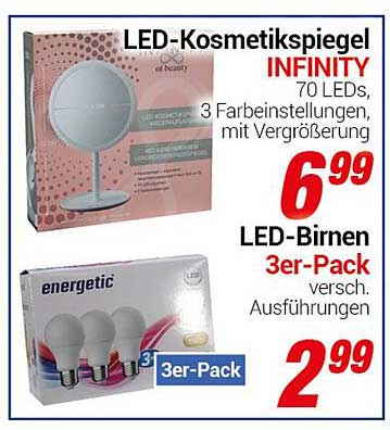 LED-Kosmetikspiegel INFINITY  
LED-Birnen 3er-Pack