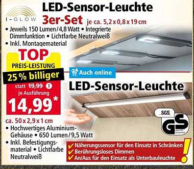 LED-Sensor-Leuchte 3er-Set