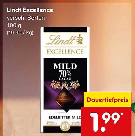 Lindt Excellence Mild 70% Cacao Edelbitter Mild