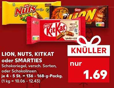 LION, NUTS, KITKAT oder SMARTIES