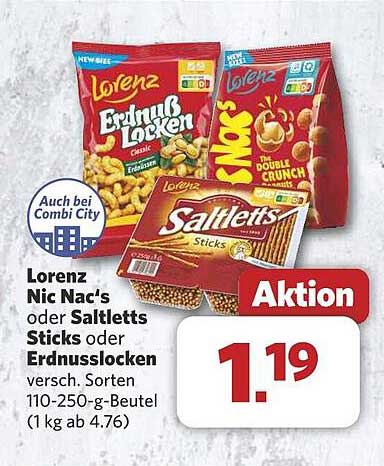 Lorenz Nic Nac’s oder Saltletts Sticks oder Erdnusslocken