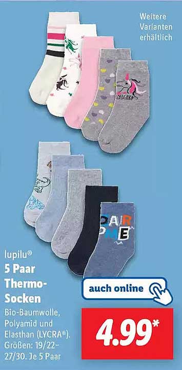 lupilu® 5 Paar Thermo-Socken