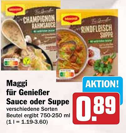 Maggi für Genießer Sauce oder Suppe