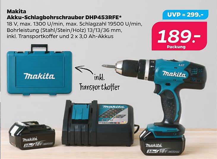 Makita Akku-Schlagbohrschrauber DHP453RFE*