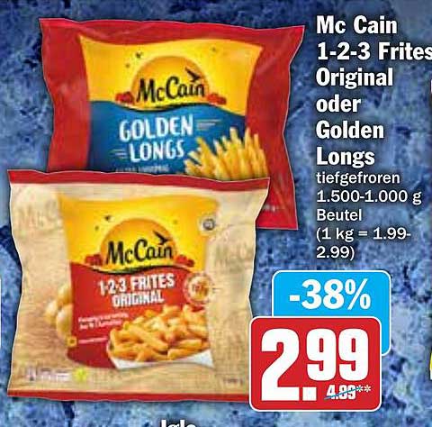 Mc Cain 1-2-3 Frites Original oder Golden Longs