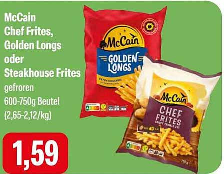 McCain Chef Frites, Golden Longs oder Steakhouse Frites