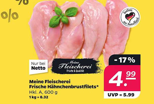 Meine Fleischerei Frische Hähnchenbrustfilets*