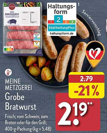 MEINE METZGEREI Grobe Bratwurst