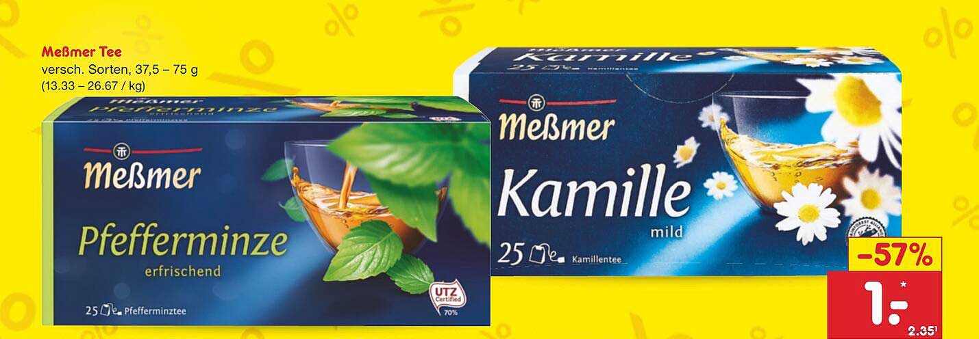 Meßmer Pfefferminze  
Meßmer Kamille mild