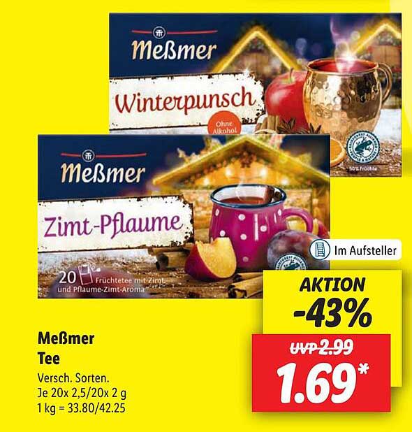 Meßmer Winterpunsch  
Meßmer Zimt-Pflaume  
Meßmer Tee  