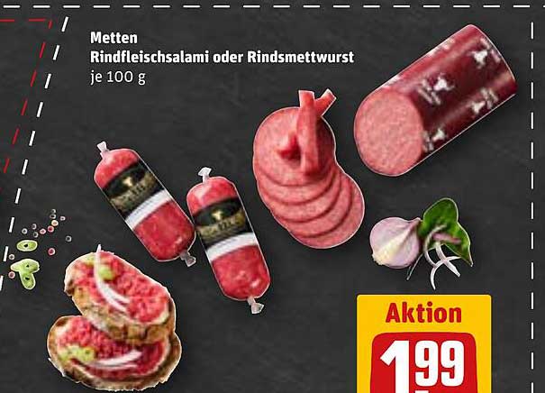 Metten Rindfleischsalami oder Rindsmettwurst