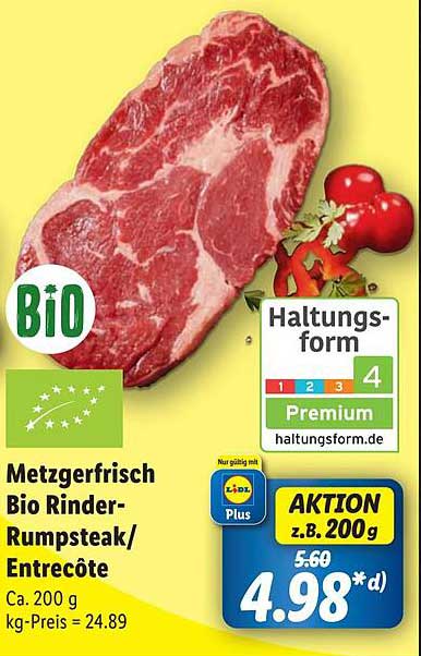 Metzgerfrisch Bio Rinder-Rumpsteak/Entrecôte