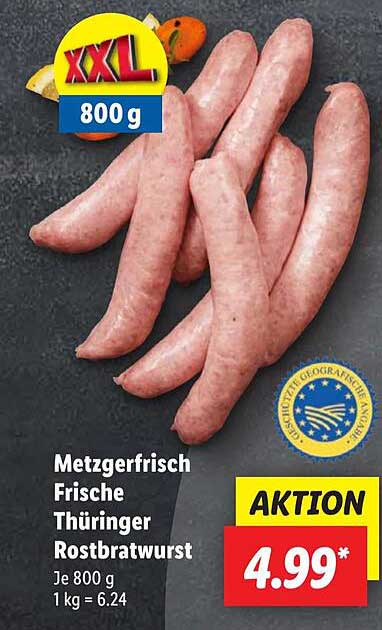 Metzgerfrisch Frische Thüringer Rostbratwurst