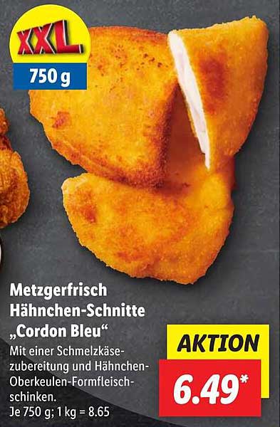 Metzgerfrisch Hähnchen-Schnitte „Cordon Bleu“