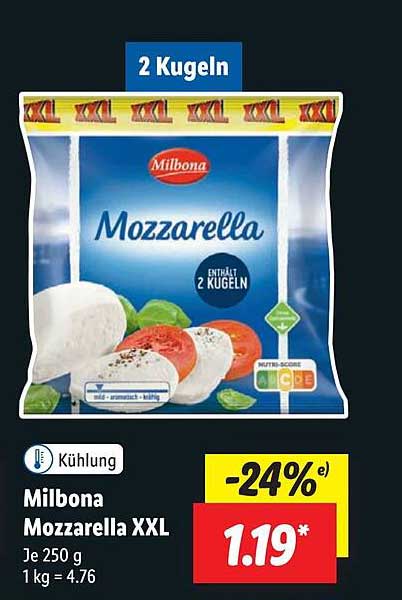 Milbona Mozzarella XXL