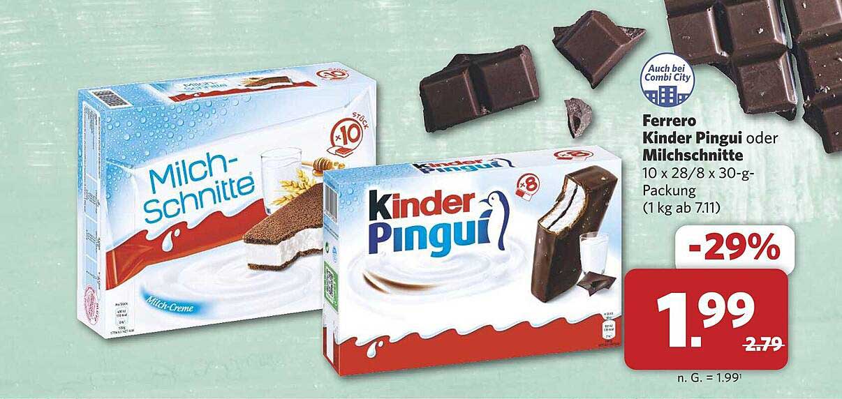 Milch-Schnitte oder Kinder Pingui