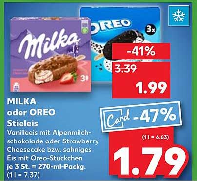 MILKA oder OREO Stieleis