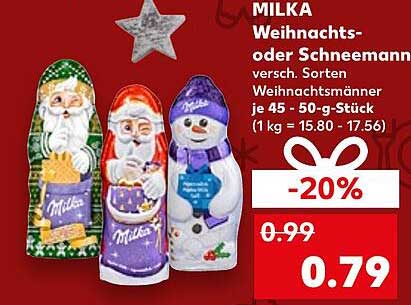 MILKA Weihnachts- oder Schneemann