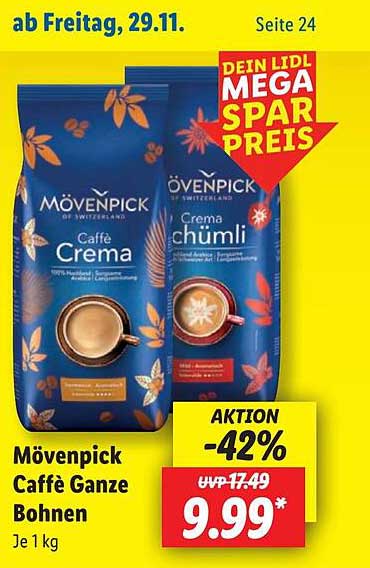 Mövenpick Caffè Ganze Bohnen