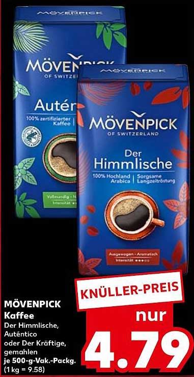 MÖVENPICK Kaffee Der Himmlische, Auténtico oder Der Kräftige, gemahlen